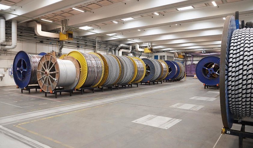 NKT's production site for 1 kV and medium voltage cables in Asnaes, Denmark. 
